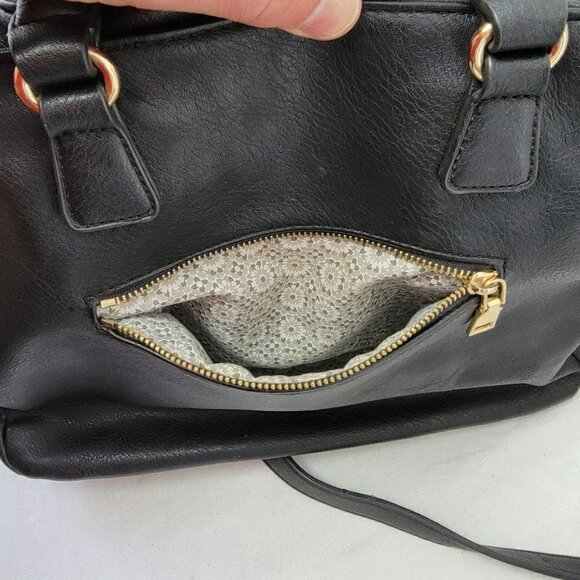 Moda Luxe Gray Tote Faux Leather Suede Purse Satchel - Picture 7 of 14